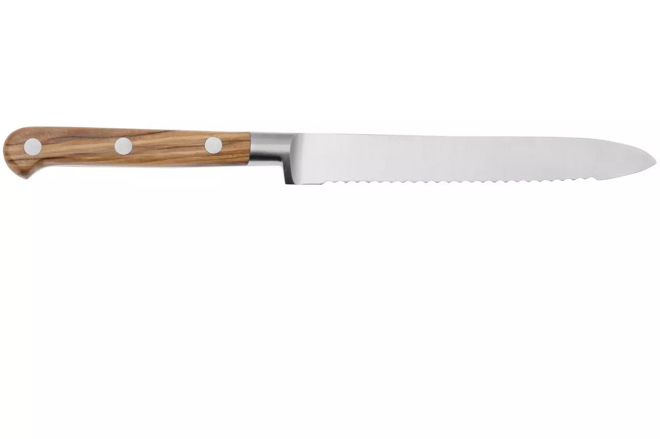 Lion Sabatier - IDEAL Olive Wood - Serrated Utility Knife (12cm)
