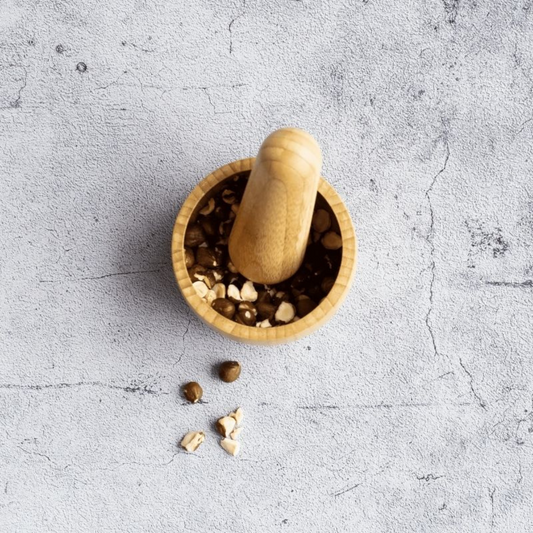 Pebbly Bamboo Pestle & Mortar Set