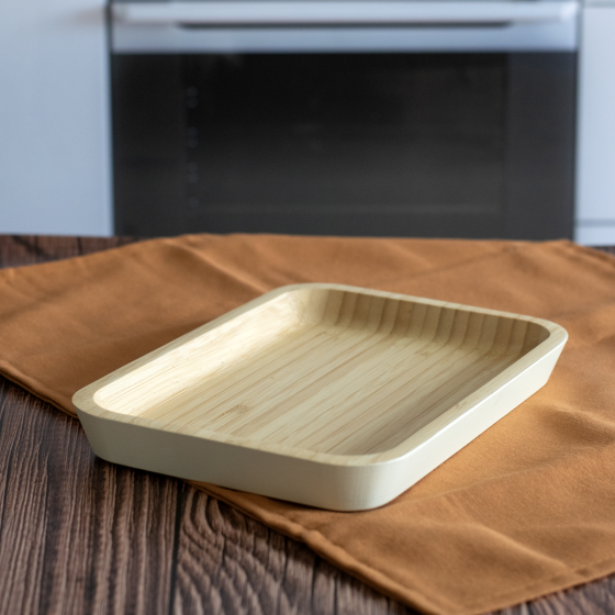 Pebbly Bamboo Tray with Bevelled Edge (40 × 30 cm)