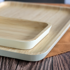 Pebbly Bamboo Tray with Bevelled Edge (40 × 30 cm)