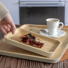 Pebbly Bamboo Tray with Bevelled Edge (40 × 30 cm)