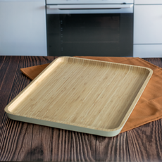 Pebbly Bamboo Tray with Bevelled Edge (40 × 30 cm)
