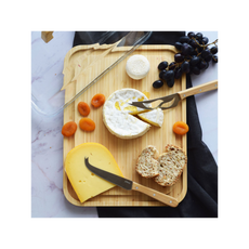 Pebbly Glass and Bamboo Cheese Board