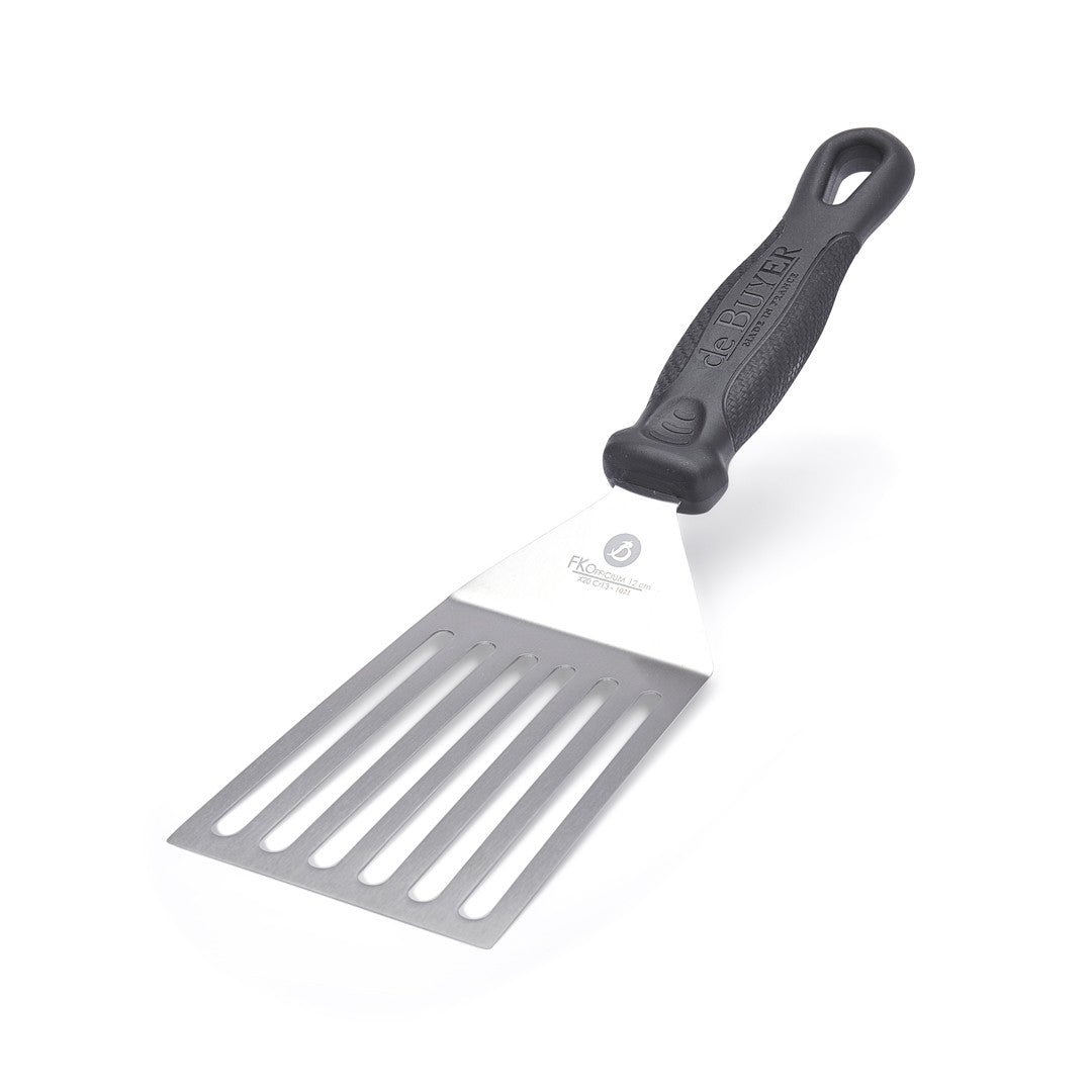 de Buyer Stainless steel sloted cranked spatula (FKO 12xm)