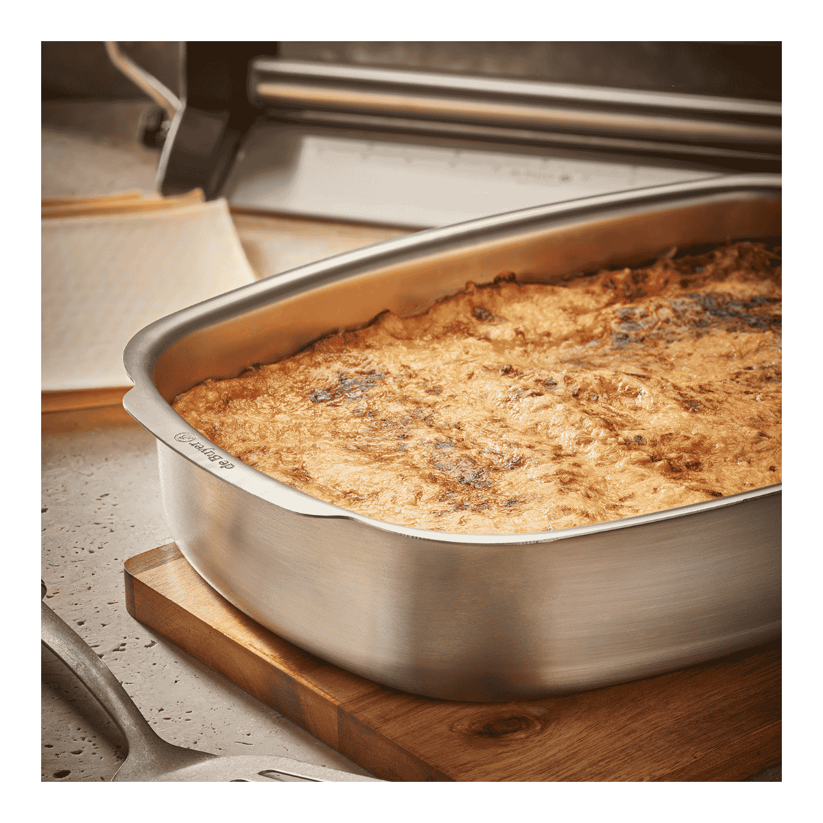 de Buyer Rectangular stainless steel roasting dish (38x26cm)