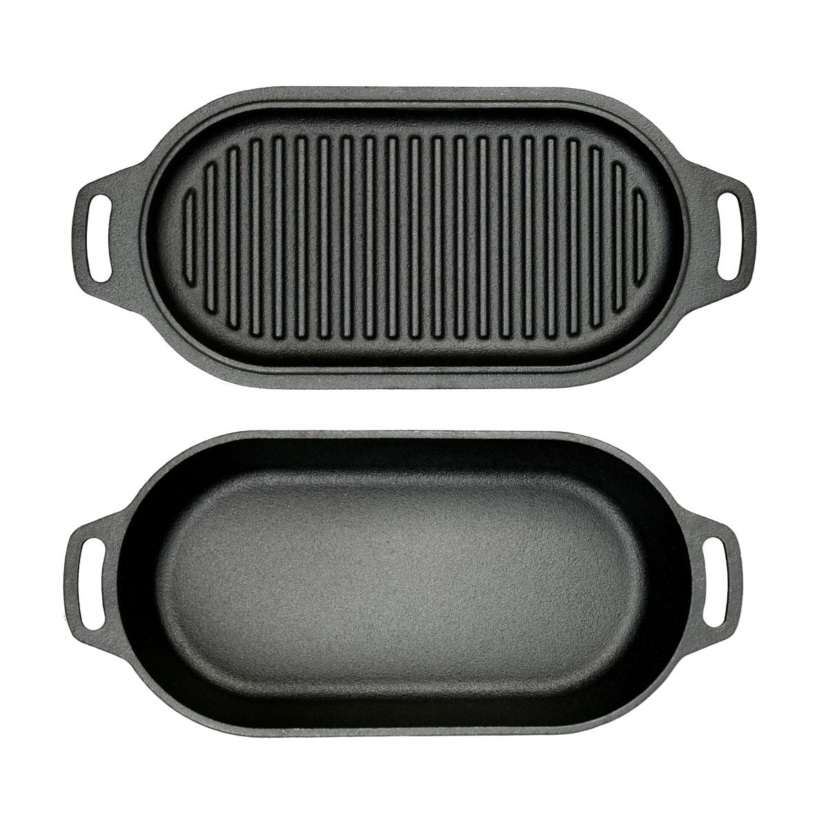 Valhal Outdoor Oval Dutch Oven & 2 Skillets – Cast Iron 2L