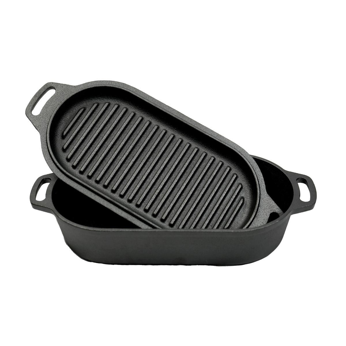 Valhal Outdoor Oval Dutch Oven & 2 Skillets – Cast Iron 2L