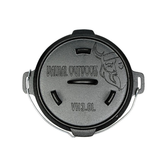 Valhal Outdoor Flat-Base Dutch Oven – Cast Iron