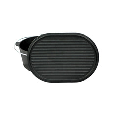 Valhal Outdoor Oval Dutch Oven with Grill Lid – Cast Iron 9L